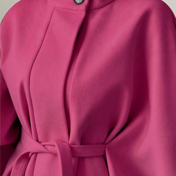Pink Elegant Women's cape jacket - Picture 5 of 6